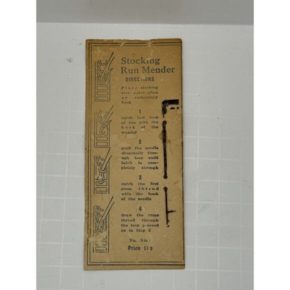 Stocking Run Mender on Original Card with Instructions 30's-40's - Picture 3 of 4